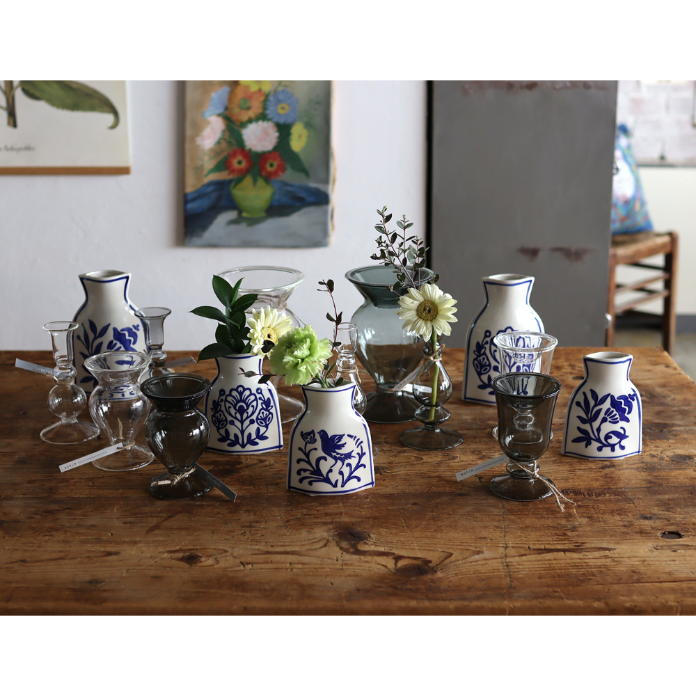 ガラスベース S クリア・グレー flower vase 花器 | piccolina | ピ