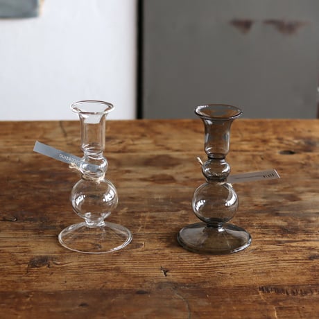 ガラスベースLONG B クリア・グレー flower vase 花器