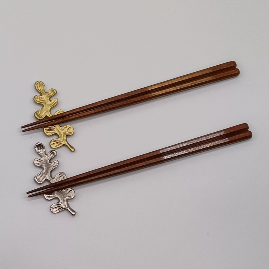 アルミプランツ箸置き揃え オレガノ | お箸のカワイウェブストア