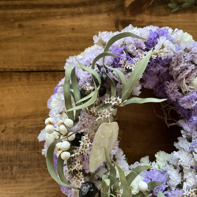 ラベンダースターチスのフルラウンドリース | morinowa 