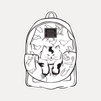 【STICKER-L SIZE】CATS IN THE BAG 01