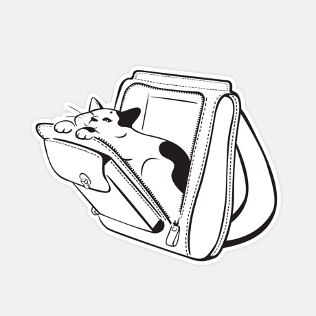 【STICKER-L SIZE】CATS IN THE BAG 05
