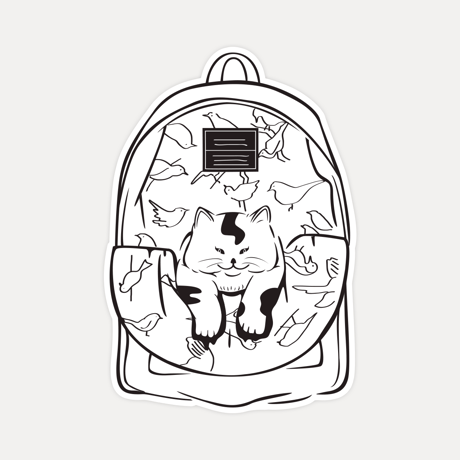 【STICKER-S SIZE】CATS IN THE BAG 01