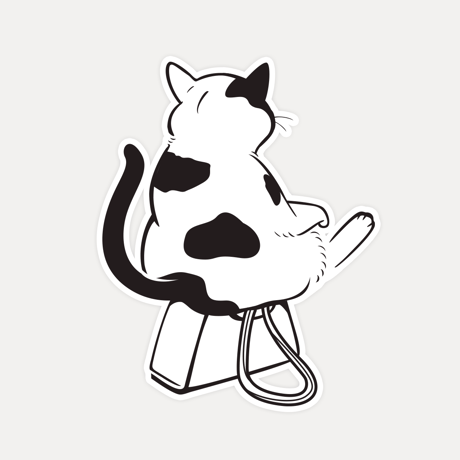【STICKER-L SIZE】CATS IN THE BAG 04