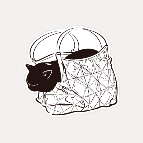 【STICKER-S SIZE】CATS IN THE BAG 04