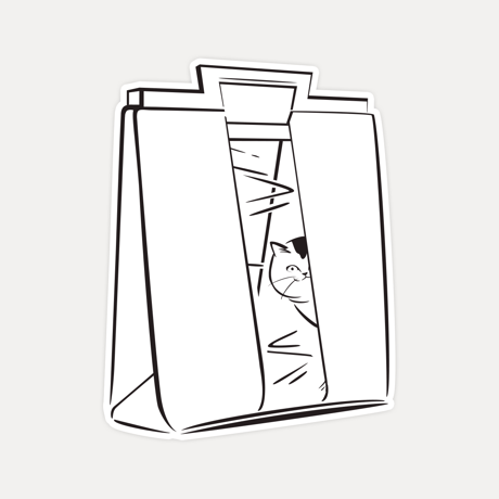 【STICKER-L SIZE】CATS IN THE BAG 03