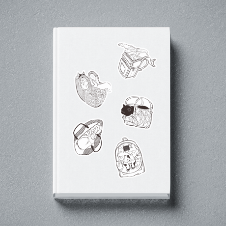 【STICKER-S SIZE】CATS IN THE BAG 03