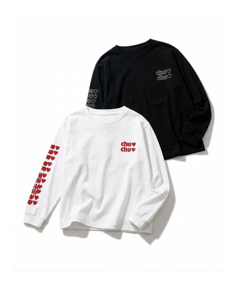 "chu chu" LOGO HEART L/S T-SHIRT