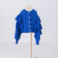 frilled cardigan M/Lサイズ cobalt blue