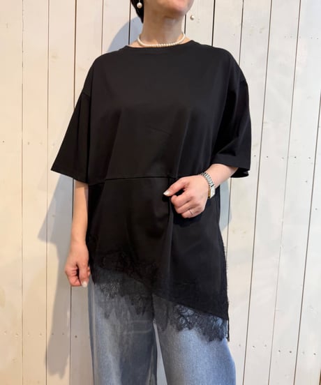 【CLOCHE】　レースドッキングカットソー　612-85765
