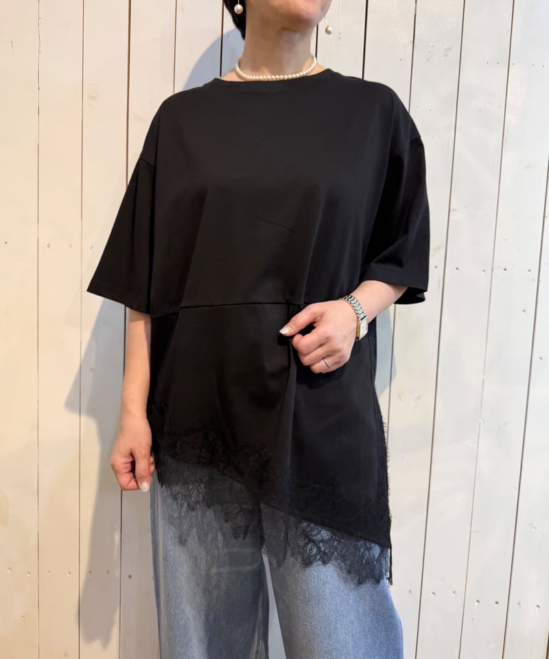 ドッキング アーガイルトライアングル カットソー CLOCHE】 レースドッキングカットソー 612-85765 | TO