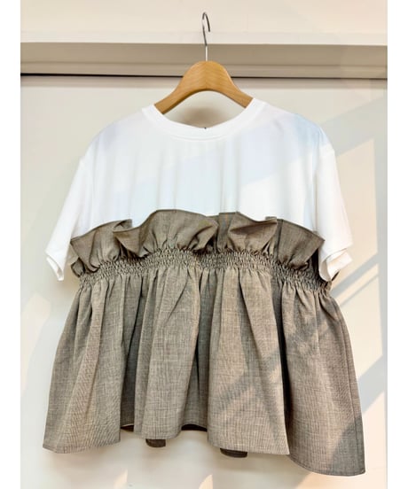 MONiLE｜シルケットTC天竺＆ポリエステル麻タッチキャミドッキングTシャツ