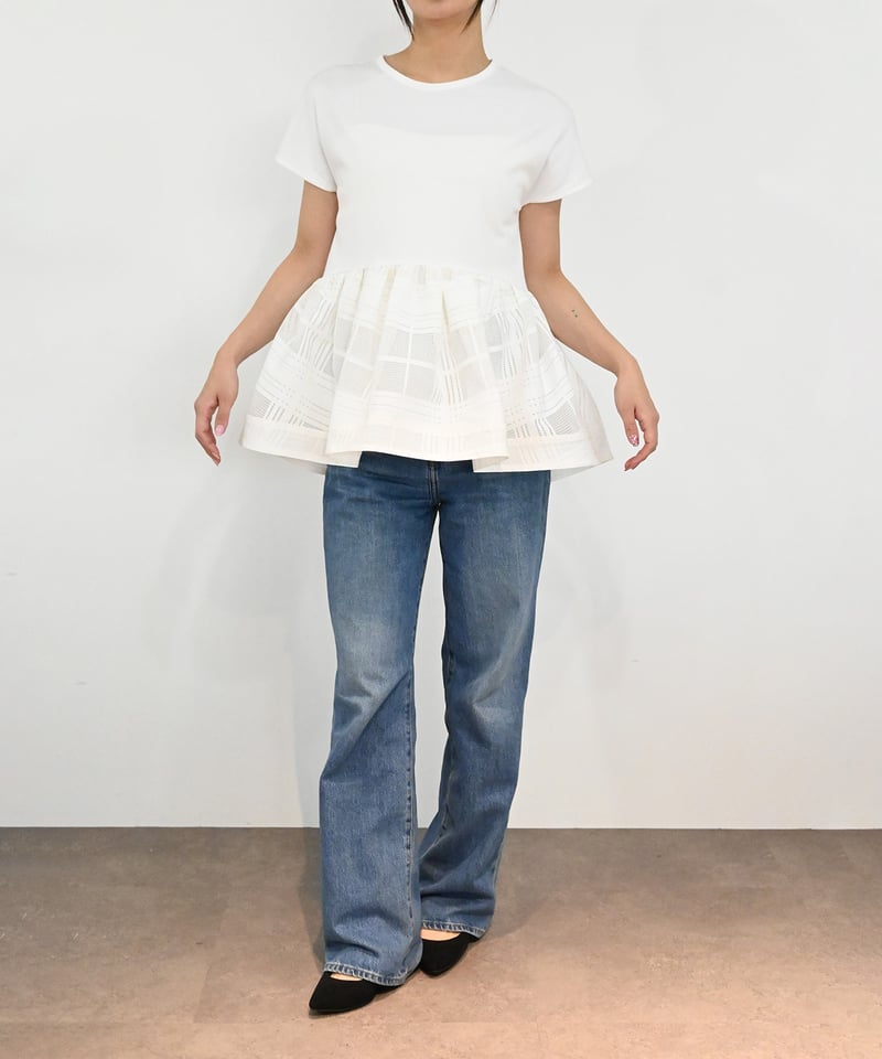 TORRZZO DONNA】 カット×シアーフレアブラウス 6267-390 | TO