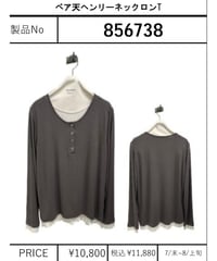 【ayane】　ベア天ヘンリーネックロンT　856738