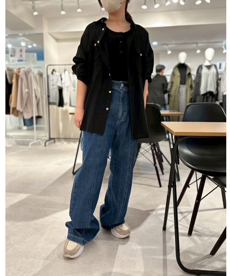 予約】FLEX FIT センターシームデニムワイドパンツ 16166251 | TO