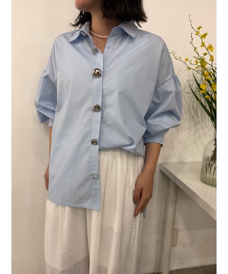 【TORRZZO DONNA】ビジューギャザーブラウス　6269-513