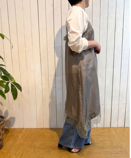 【CLOCHE】アシンメトリーレースキャミワンピース　　652-85711