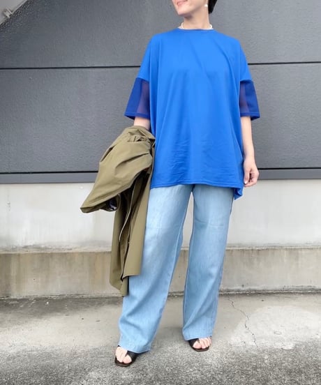 MONiLE｜袖メッシュオーバーT