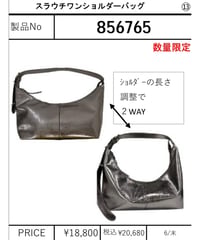 数量限定【ayane】　スラウチワンショルダーバッグ　856765