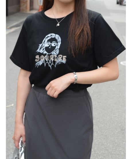ROSIEE｜プリント×刺繍女の子Tシャツ