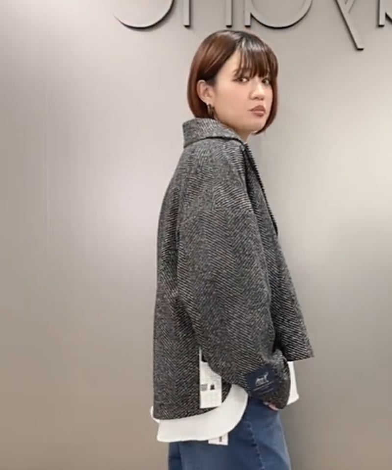 数量限定【ayane】ヘリンボーン柄スライバージャケット875802 | TO