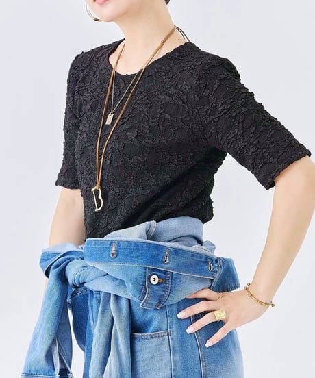 TORAZZO DONNA │  ジャガード半袖トップス