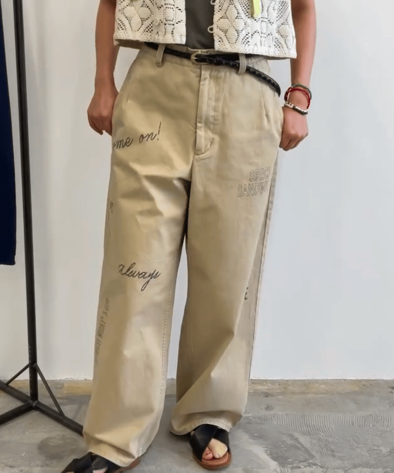 LeMelange　コットンツイルグラフィックパンツ　チノパン　ベージュ 楽天市場】【最終日さらに10%OFF 9日20時〜】Le Melange