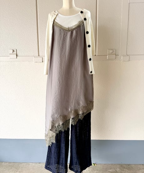 【CLOCHE】アシンメトリーレースキャミワンピース　　652-85711