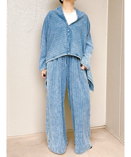 ANTGAUGE│インディゴカットソーワイドストレートパンツ