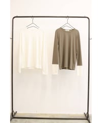【LeMelange】  ヴィンテージテレコクルーネックロンT　8641011