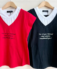 JUDDY CORN┃モダンネックオンVネックTシャツ