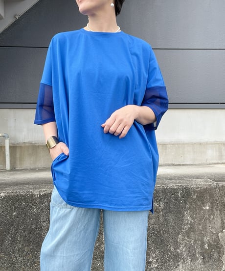 MONiLE｜袖メッシュオーバーT