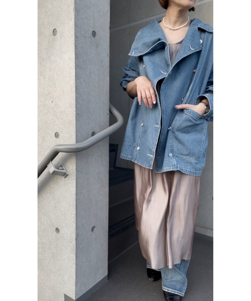 ANGELINA│変形カラーデニムシャツコート 25223-69849WE | TO