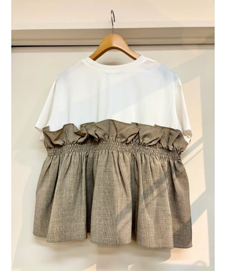 MONiLE｜シルケットTC天竺＆ポリエステル麻タッチキャミドッキングTシャツ