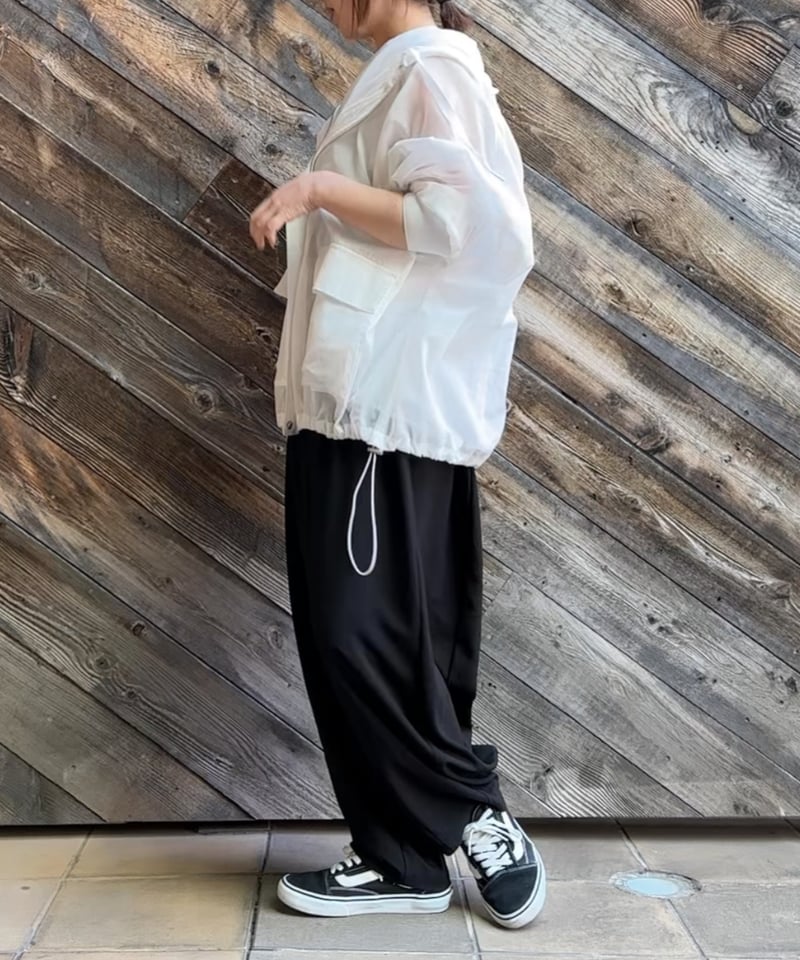 tomoko ディニテコリエ ストレッチシフォンボリュームパンツ