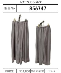 【ayane】　シアーワイドパンツ　856747