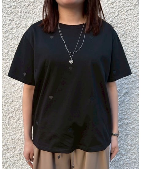 ROSIEE┃ハート刺繍Ｔシャツ
