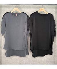 TRANOI.｜ショルダーフリルブラウス