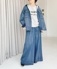 【ayane】　ダンガリーサイドガゼットワイドパンツ　856710