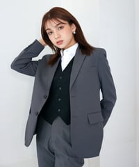《BOYSHE Basic Suit》シングルブレスト＆スリムスラックス【セットアップ】グレー