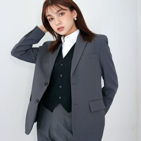 《BOYSHE Basic Suit》シングルブレスト＆スリムスラックス【セットアップ】グレー