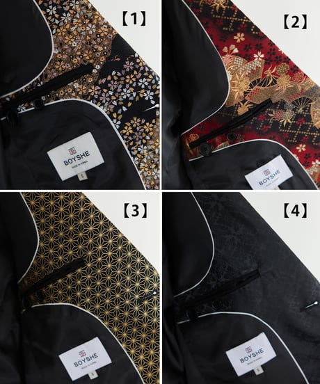 《BOYSHE Premium Suit Japanese Pattern 》シングルブレストジャケット【単品】【4種】