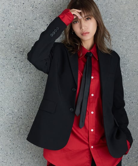 《BOYSHE Basic Suit》シングルブレスト＆スリムスラックス【セットアップ】ブラック