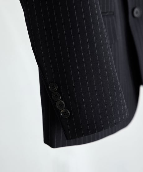 《BOYSHE Stripe Suit》シングルブレスト＆スリムスラックス【セットアップ】ストライプ ブラック