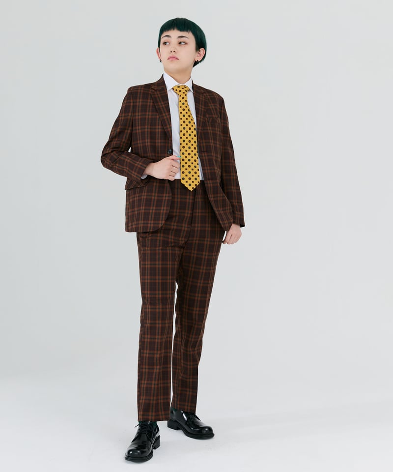 BOYSHE Check Suit》シングルブレスト＆スリムスラックス