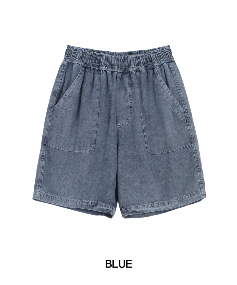 リネンデニム ワイドショートパンツ【3 color】 | BOYSHE リネンデニム ワイドショートパンツ【3 color】 | BOYSHE