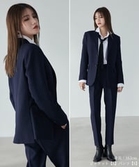《BOYSHE Stripe Suit》シングルブレスト＆スリムスラックス【セットアップ】ストライプ ネイビー