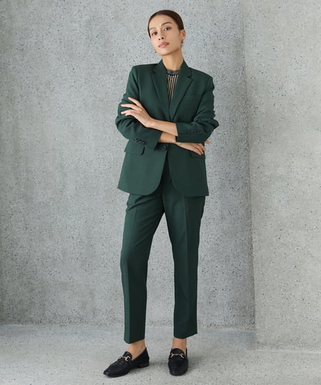 《BOYSHE Basic Suit》シングルブレスト＆スリムスラックス【セットアップ】グリーン