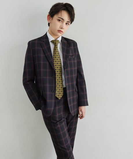 《BOYSHE Check Suit》シングルブレスト＆スリムスラックス【セットアップ】ネイビー