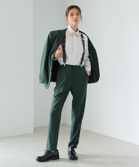 《BOYSHE Basic Suit》シングルブレスト＆スリムスラックス【セットアップ】グリーン